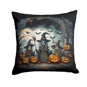 Witches Spooky Halloween Throw Pillow Machine Washable, Indoor Outdoor Decorative Pillow for Couch, Bed or Patio, 14Hx14W