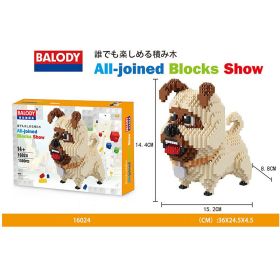 Cartoon Dog Building Blocks Mini Dachshund Poodle Doberman Model Children's Toy Gift Dog Pet Building Blocks (Color: 16024, size: With box)