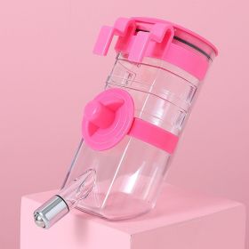 No Drip Dog Kennel Water Bottle Dispenser For Crate, Dripless Pet Drinking Fountains Kettle With Automatically Feeding Water Hanging Cage Automatic Sm (Color: Pink)